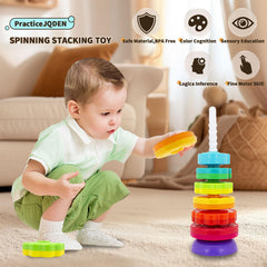 PracticeJQDEN toy base swinging enabling dynamic stacking and creative play.