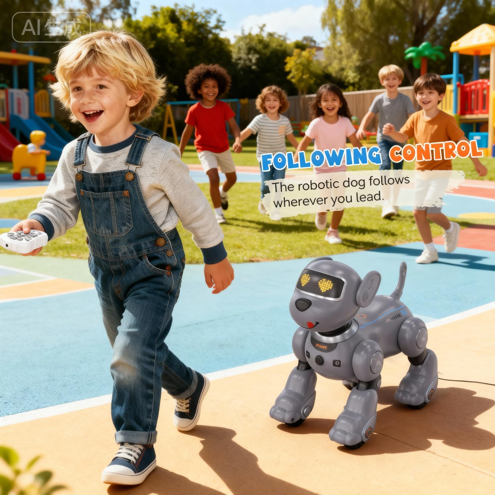 PRANITE Robot Dog performing a dance move to illustrate its interactive entertainment feature.