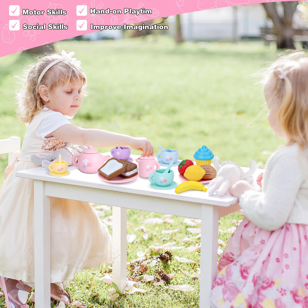PRE-WORLD silicone tea set fruit banana supports storytelling and snack time.