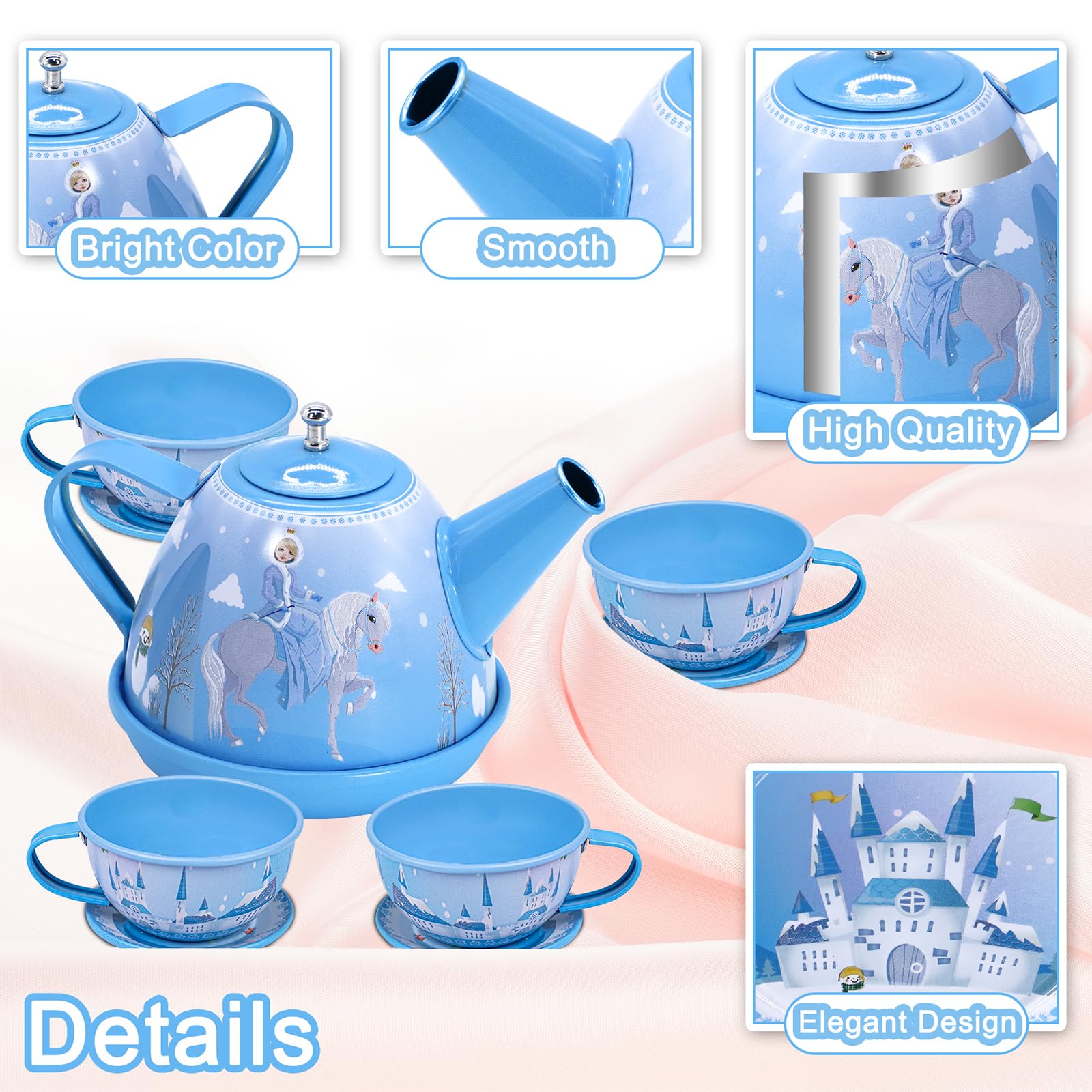 PRE-WORLD tiered cake stand adds visual appeal to pretend dessert service.