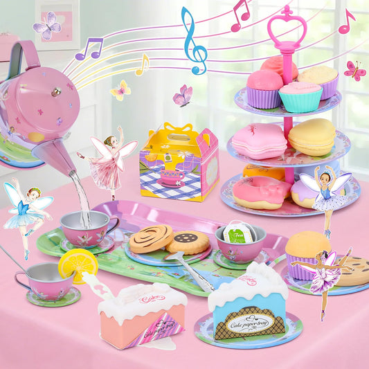 PRE-WORLD tea party set serving tray for sharing pretend treats