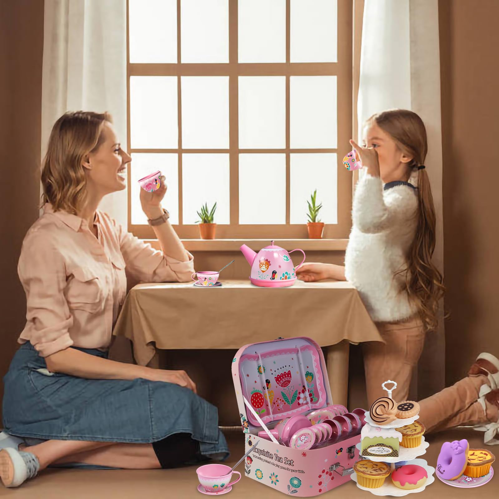 PRE-WORLD tablecloth and carrying case complete the tea party setup and storage