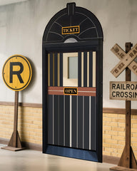 Preboun train-ticket-hall-curtain-setup suited for indoor events.