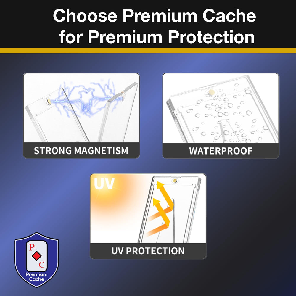 Premium Cache UV-resistant acrylic guards colors and autographs from fading