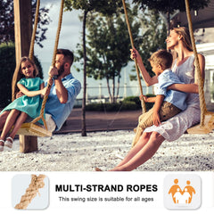 Premkid adjustable hemp rope swing length from 4.86ft to 8.9ft