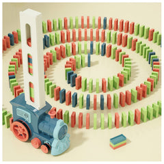 PREPHY Domino Train front view with colorful dominoes for tactile play.