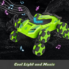 PREPOP 8WD RC car conquers lawns and gravel with multi-terrain traction.