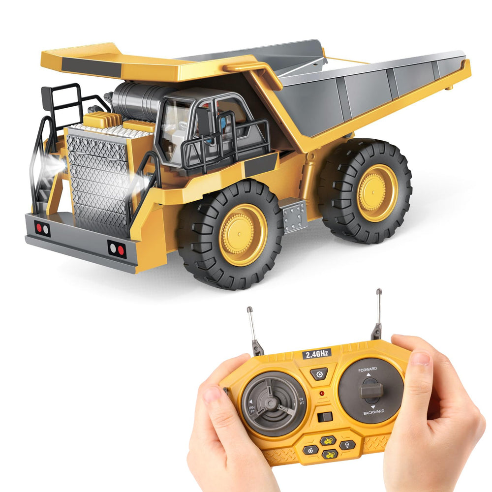 PREPOP Kids RC dump truck bed with metal construction for durable outdoor use