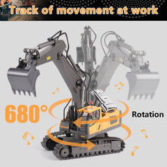 PREPOP excavator toy with headlights and sounds for immersive evenings