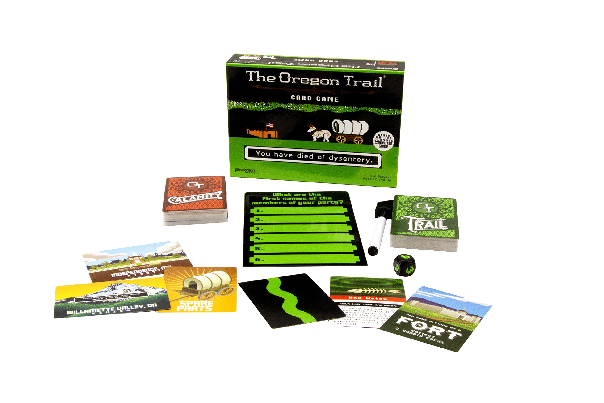 Pressman Oregon Trail Card Game mid-game action highlights cooperative strategy.