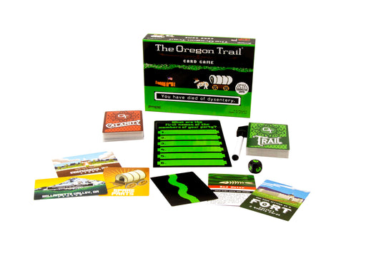 Pressman Oregon Trail Card Game mid-game action highlights cooperative strategy.