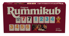 Pressman Rummikub tiles with bright inset numbers for easy viewing during family play.