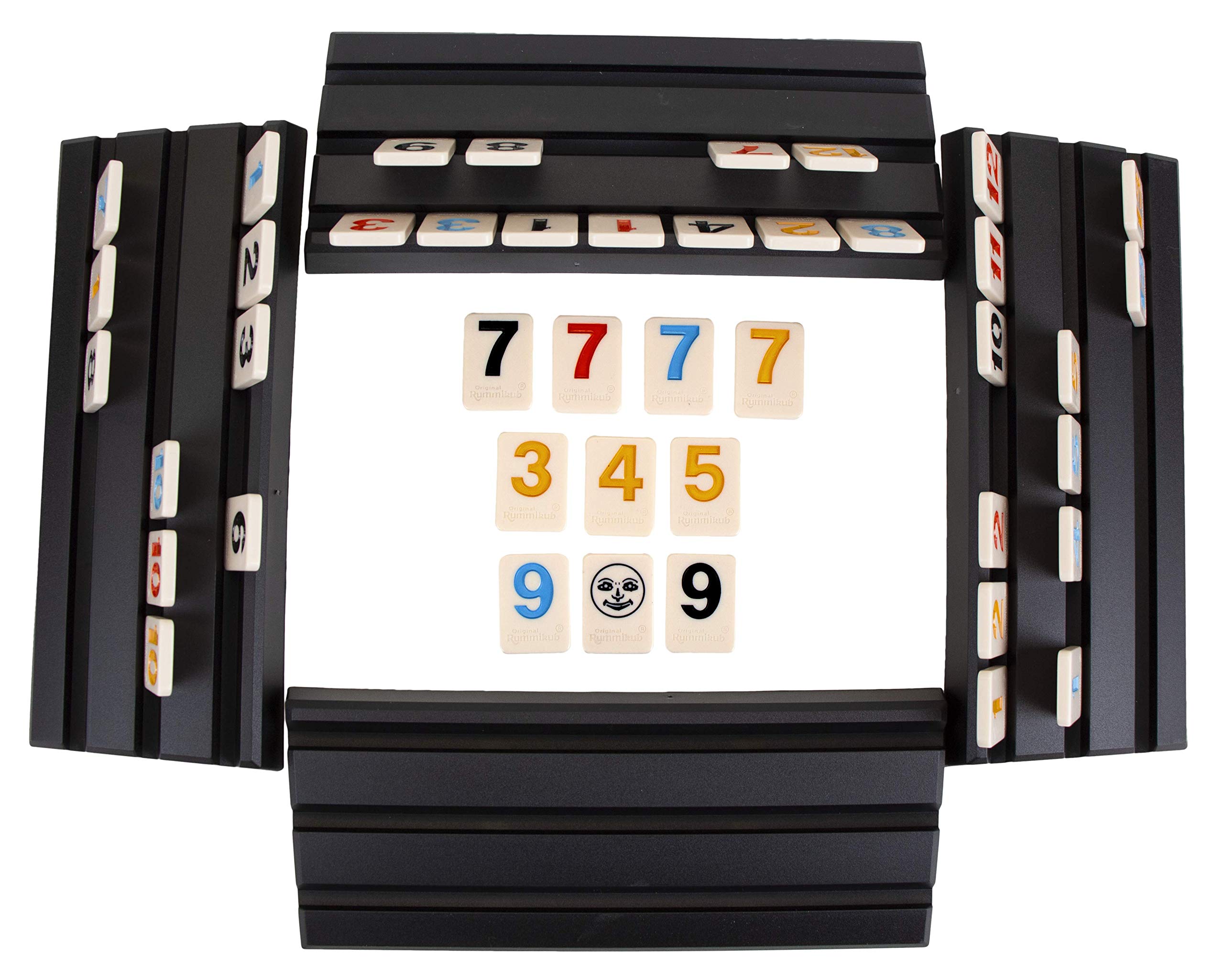 Pressman Rummikub Large Numbers Edition joker tiles enable flexible strategy.