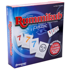Players around the table enjoy fast-paced family fun with Rummikub