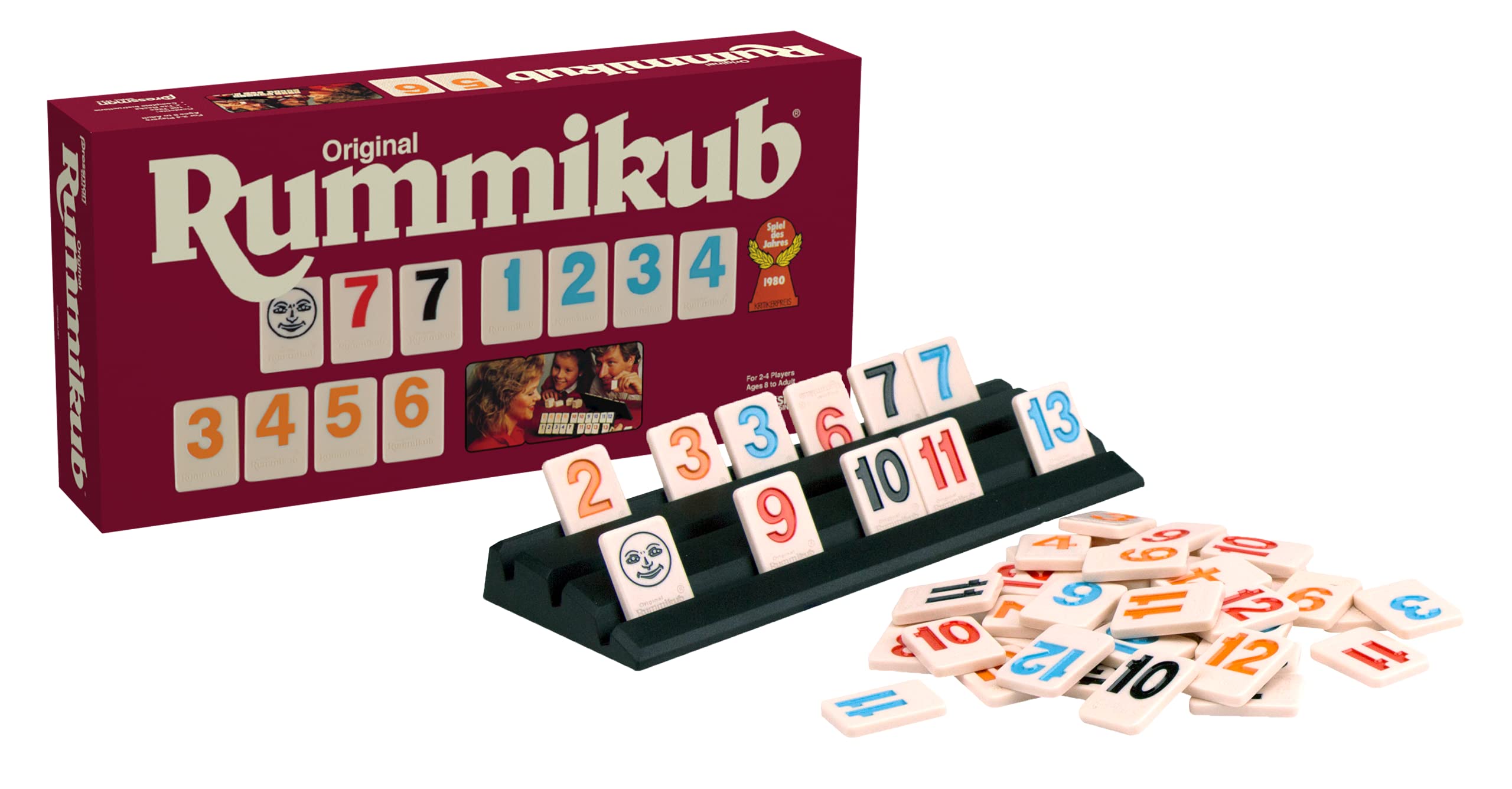 Pressman Rummikub retro-style box featuring classic design and vibrant colors.