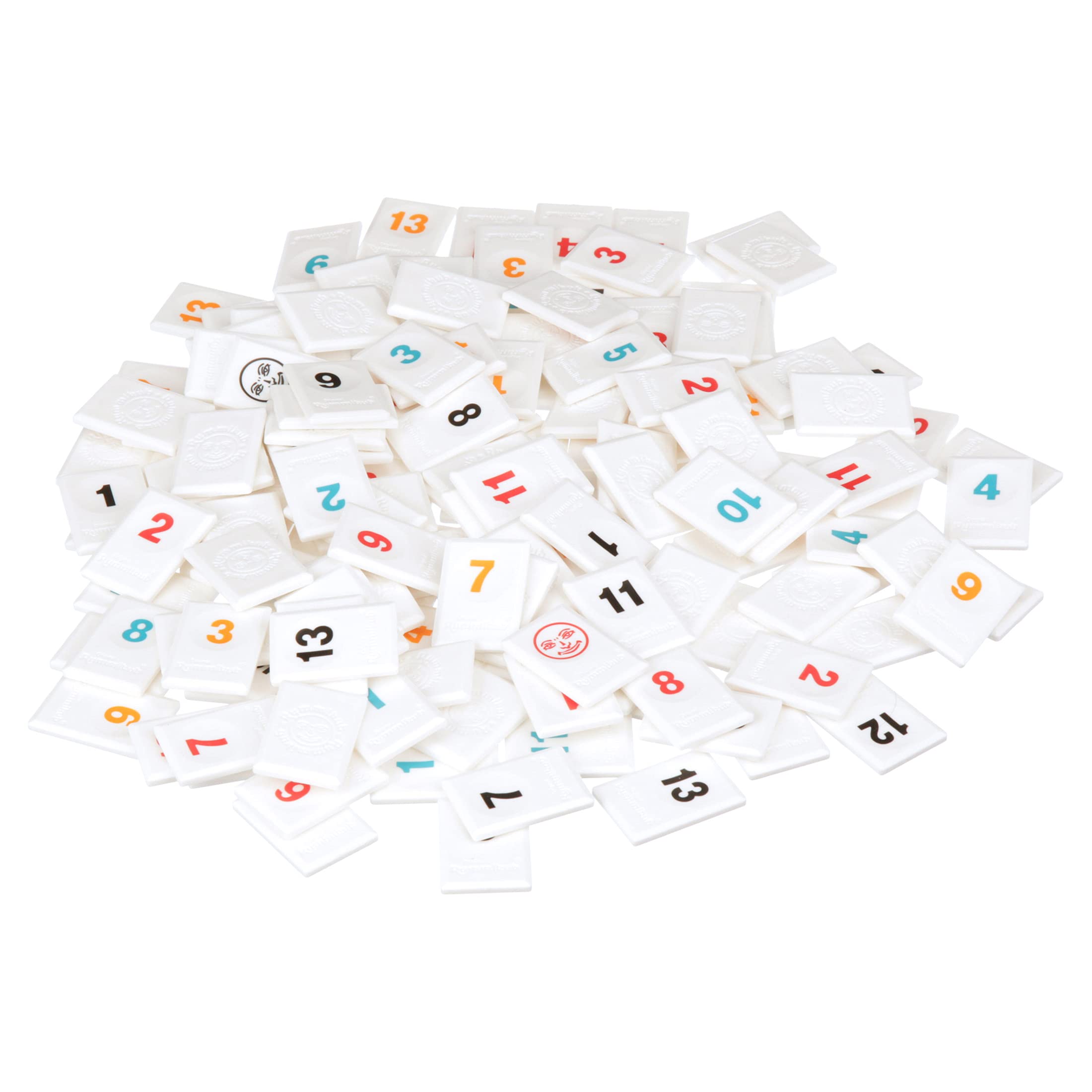 Pressman Rummikub Six-Player Edition racks-and-tiles help organize turns smoothly.