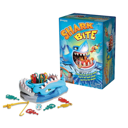 Pressman Shark Bite game unit ready for quick family play and laughs