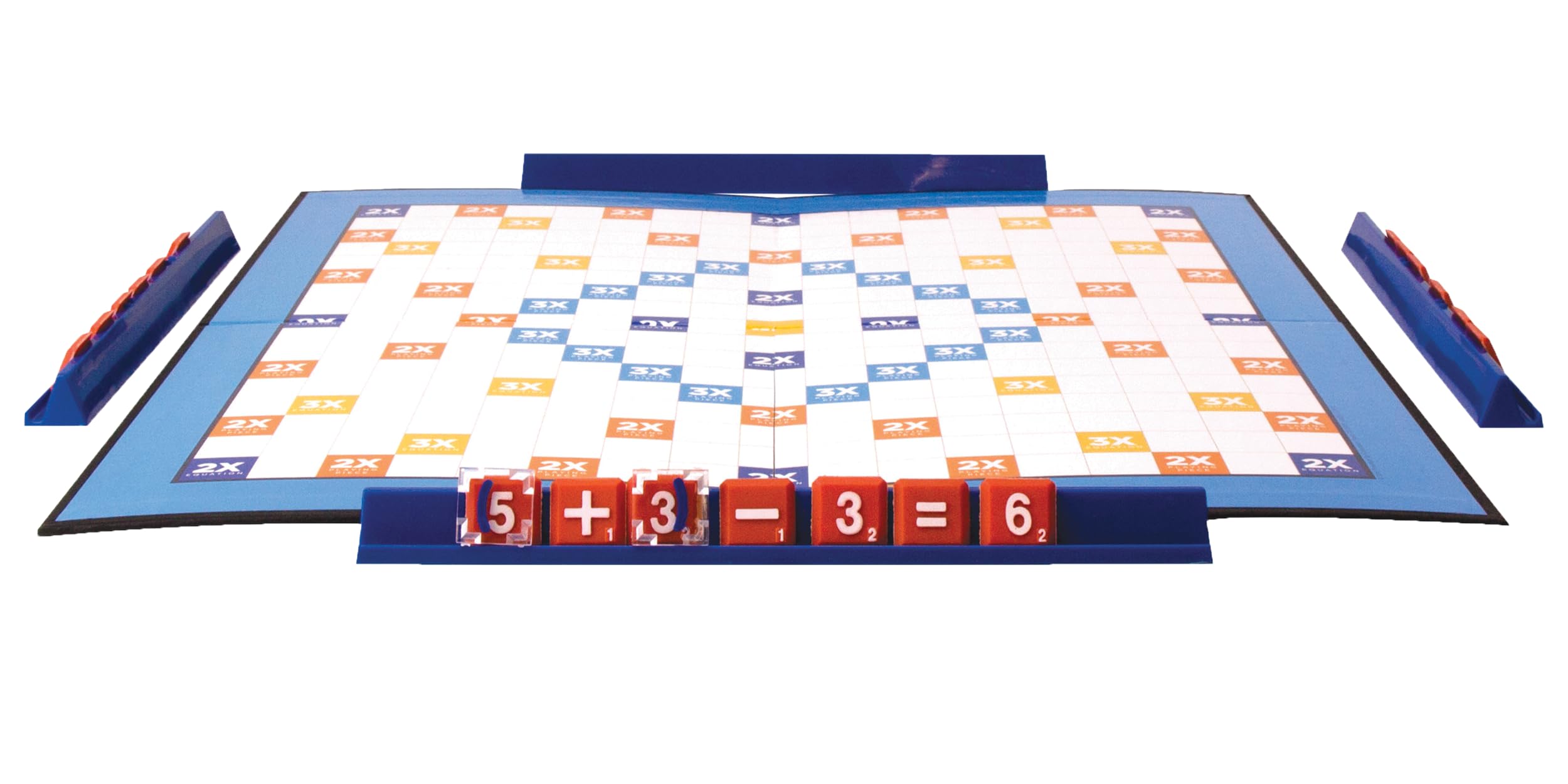 Close-up of Pressman SMATH tiles showing operation signs for equation building.