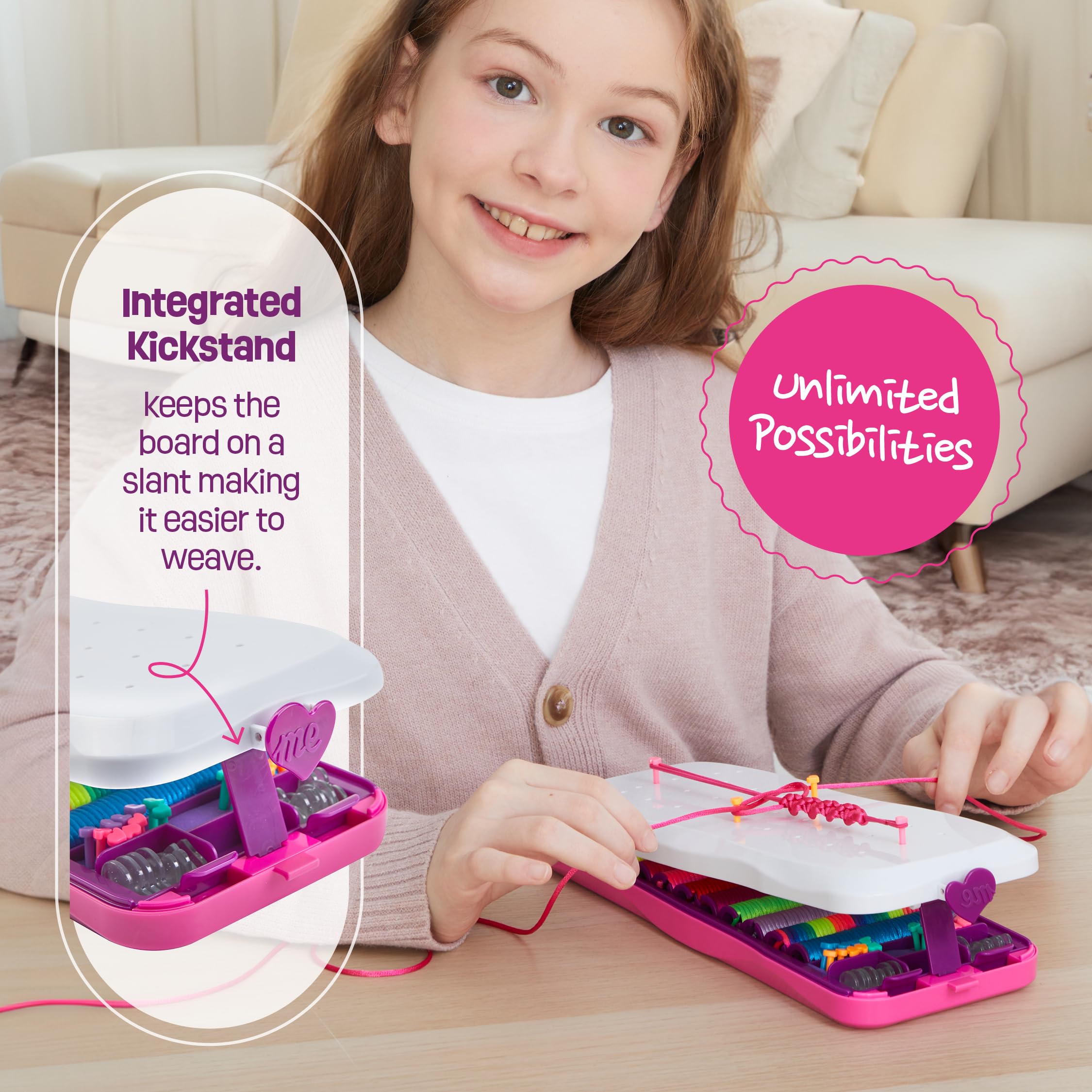 Pretty Me bracelet kit pegs layout stabilizes weaving