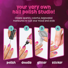 Pretty Me Nail Art Studio brushes and pens deliver precise painting for details.
