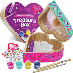 Pretty Me Child painting the box captures joyful DIY moments.