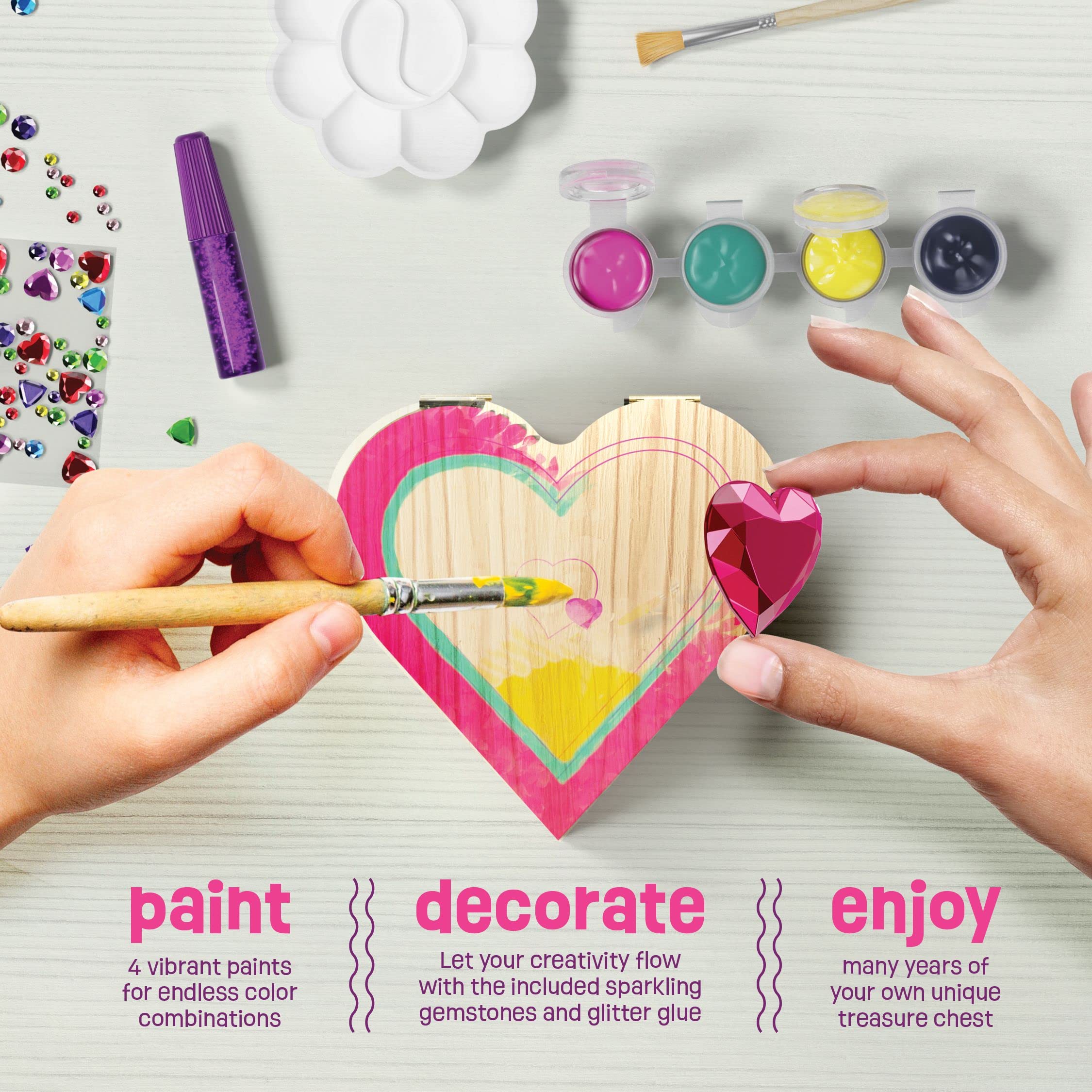 Pretty Me Glitter glue shines for shimmering details during kid-friendly crafts.