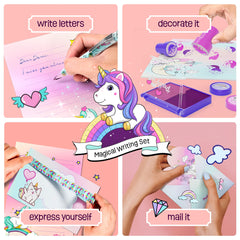 Pretty Me unicorn stationery unicorn tape seals projects with whimsy.