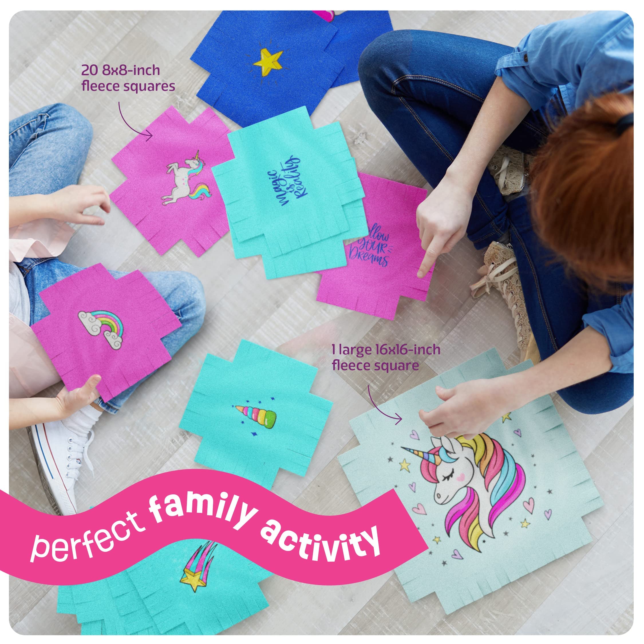 Pretty Me Unicorn Tuck N' Tie kit in box for gift-ready fun start.