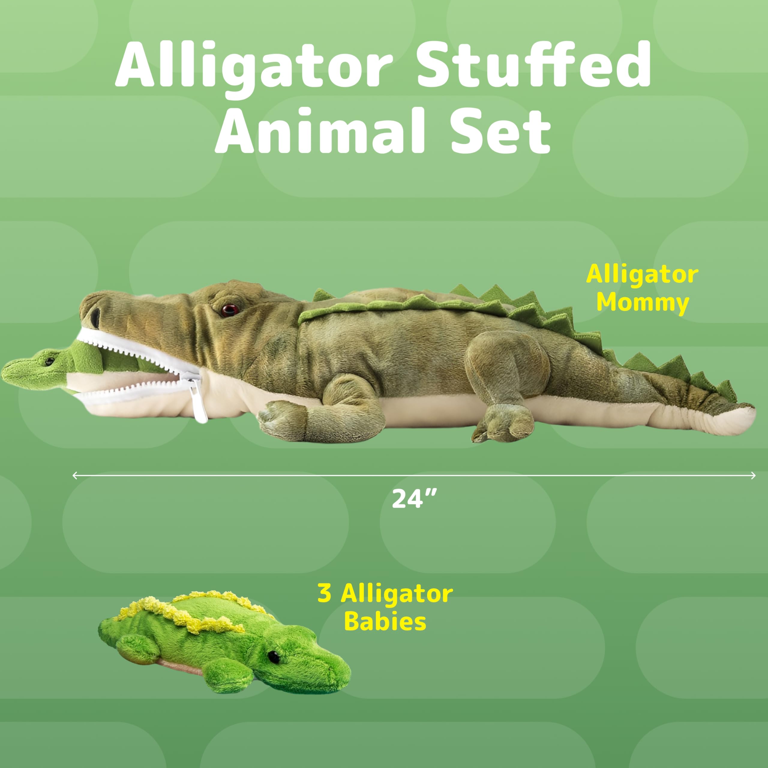 Zippered baby compartments on PREXTEX alligator for easy storage and transport