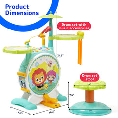PREXTEX baby drum toy multicolor helps visual engagement and early motor skills