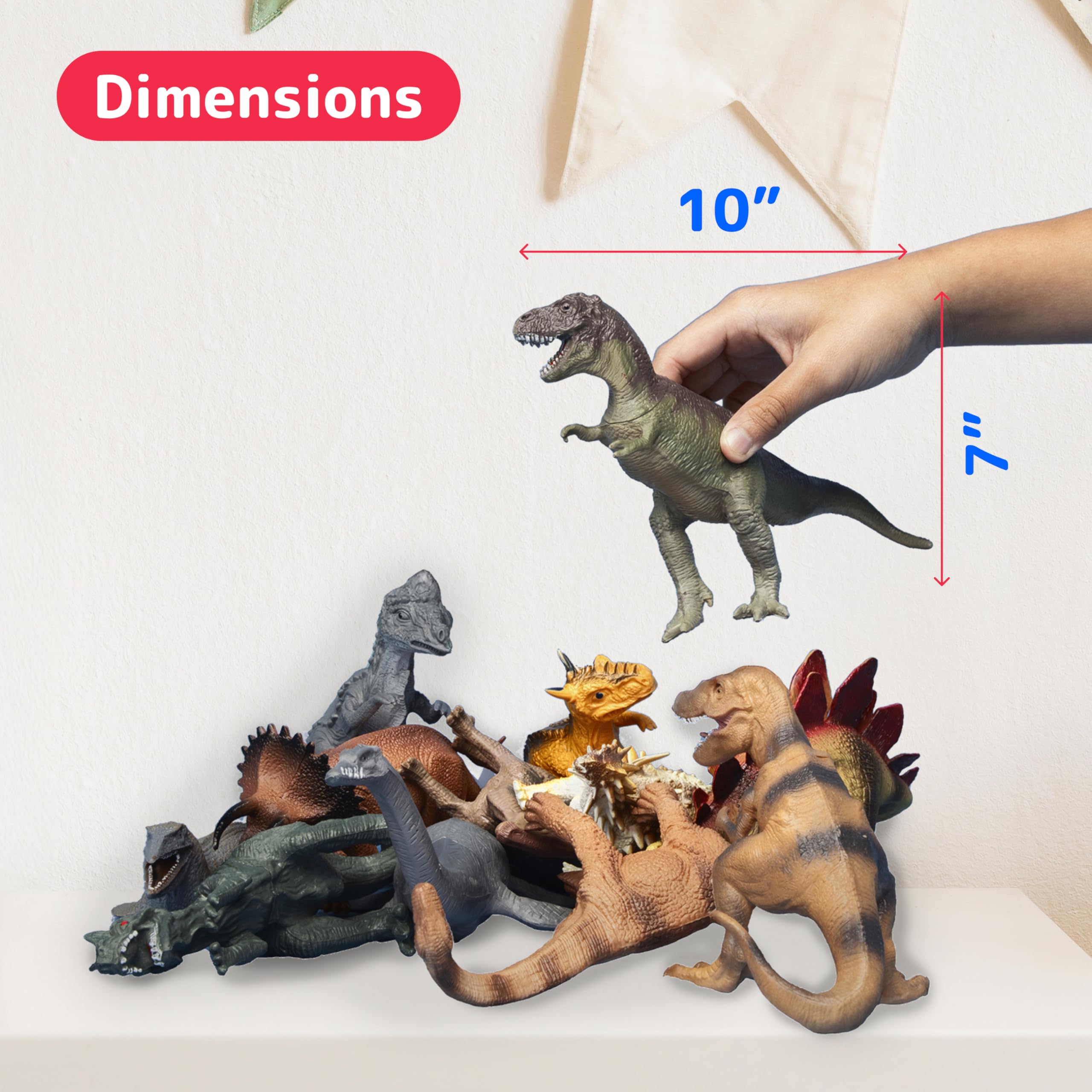 PREXTEX Velociraptor 10-inch figure with vivid colors for storytelling.