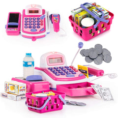 PREXTEX grocery register scanner; kids hear beeps while practicing basic math