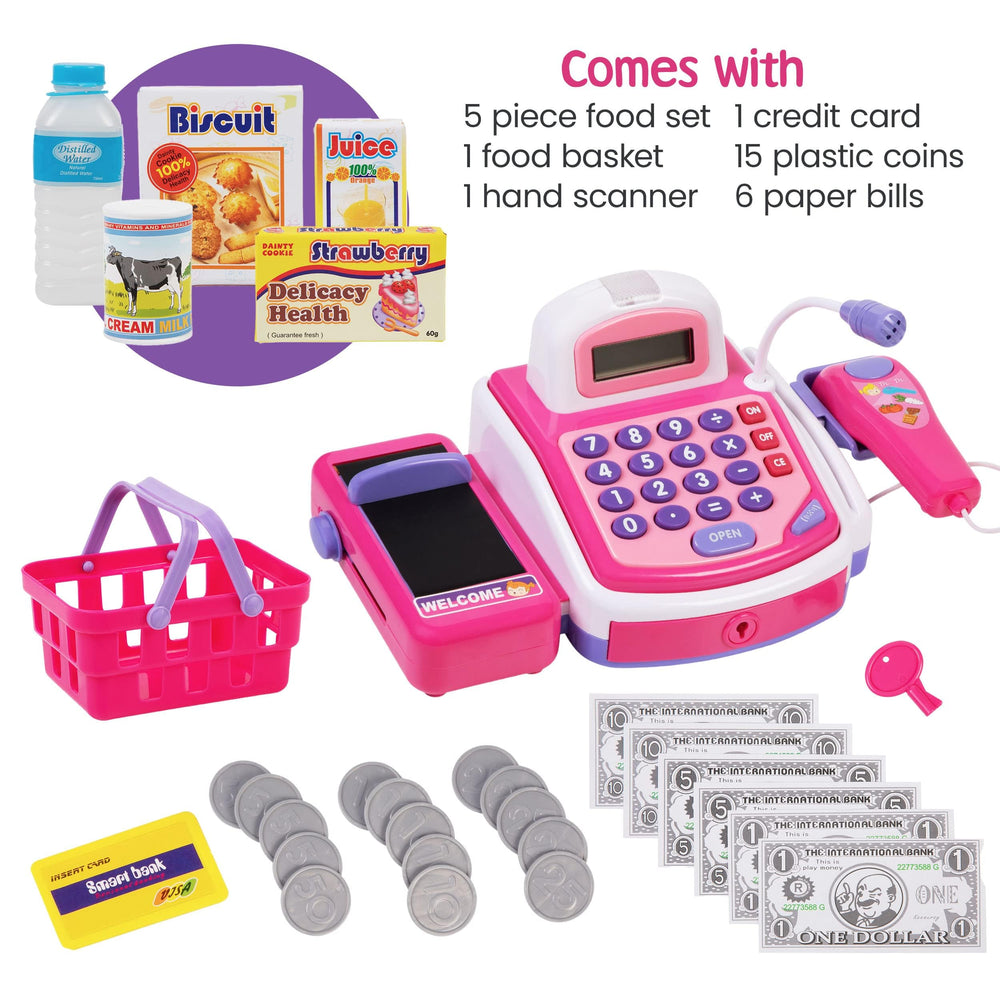 PREXTEX grocery store money play; realistic coins and bills for early math play