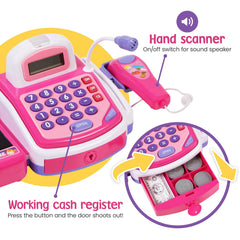 PREXTEX kids microphone toy; interactive storytelling and checkout role-play