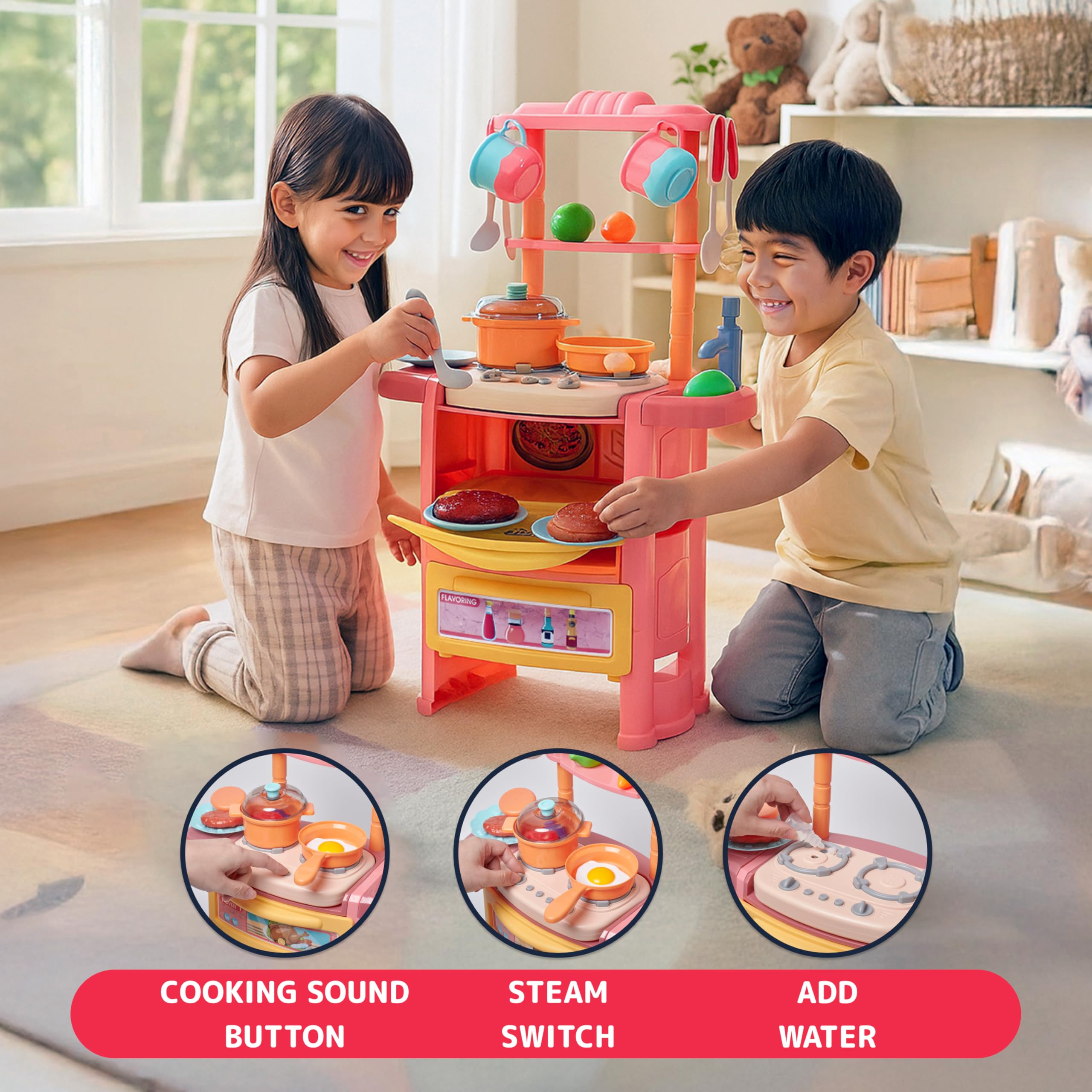 Prextex multi-color kitchen design sparks vibrant pretend play.
