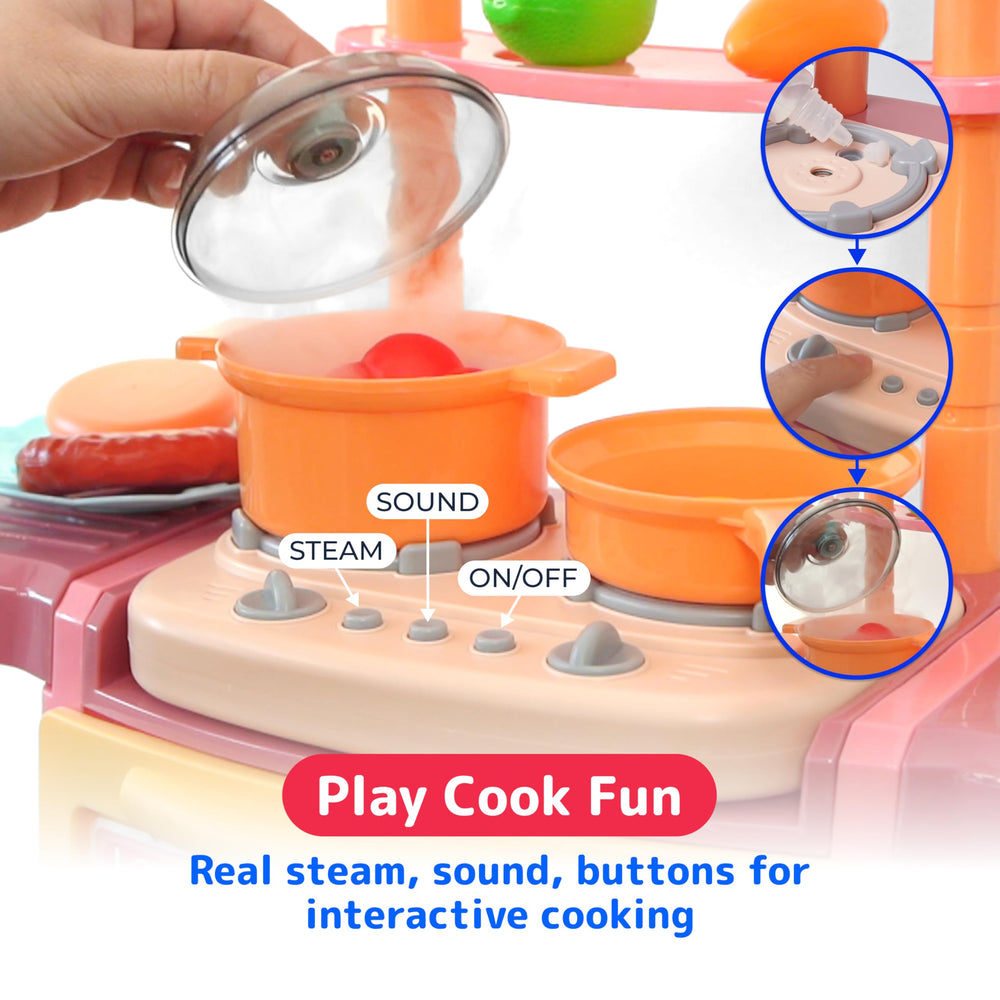 Prextex durable plastic kitchen withstands daily pretend play and cleanup.
