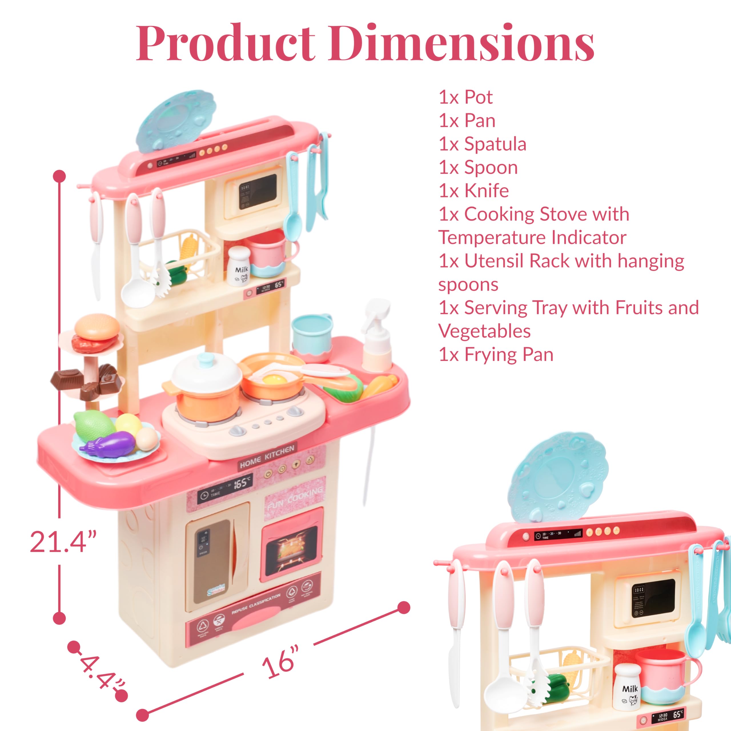 PREXTEX dishwasher section for realistic dishwashing pretend play