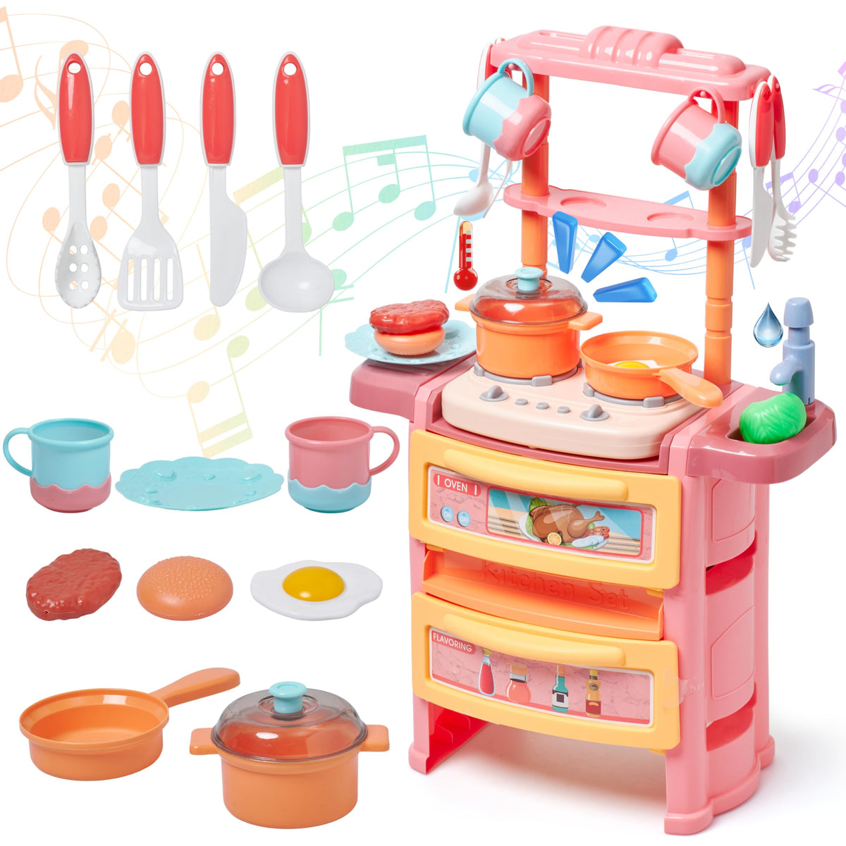 Prextex kitchen stove with lights and sounds for imaginative cooking play.