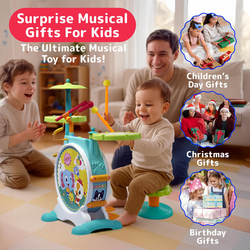 PREXTEX plastic drum toy is durable for repeated play and safe handling