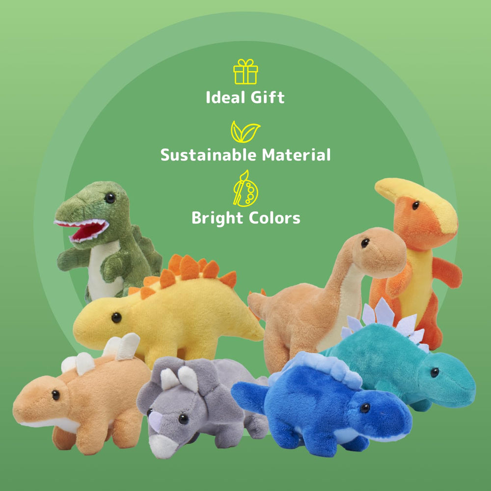 PREXTEX Plush Dinosaurs orange Triceratops ready for bedtime companions and learning moments.