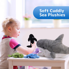Zip-up storage on PREXTEX shark keeps all sea friends tidy