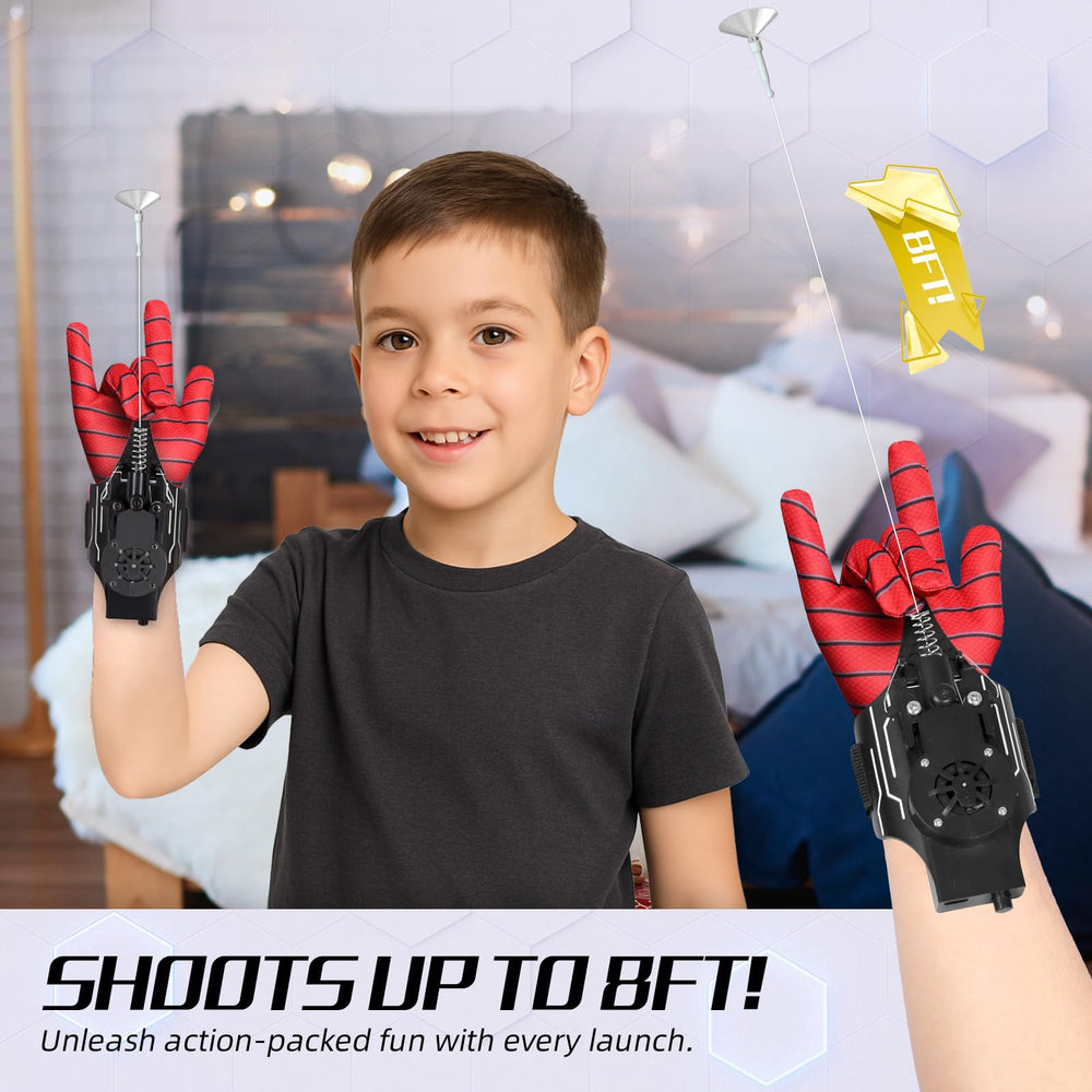Preympia Spider Web Shooter extending web range to eight feet for dynamic action