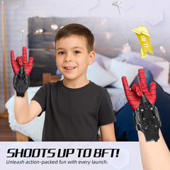 Preympia Spider Web Shooter extending web range to eight feet for dynamic action