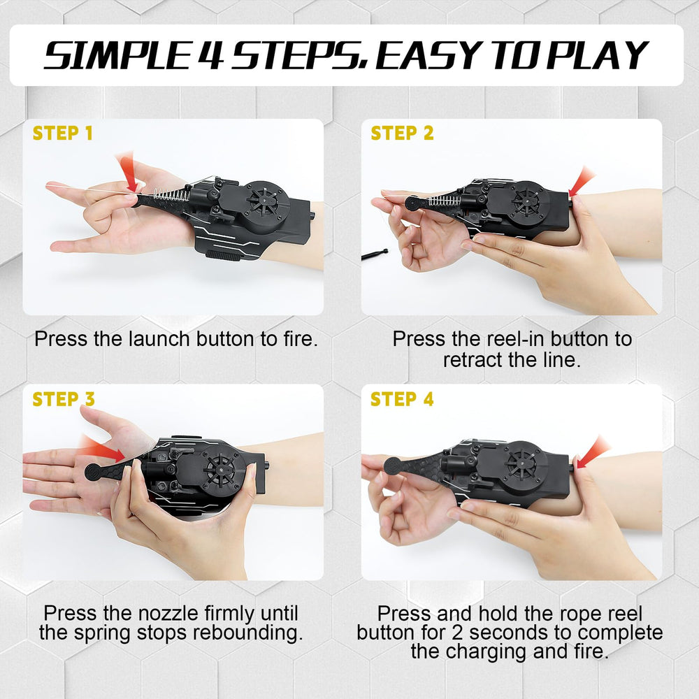 Preympia Spider Web Shooter in suction cup mode for versatile play
