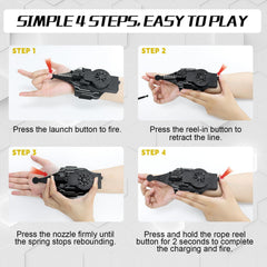 Preympia Spider Web Shooter in suction cup mode for versatile play