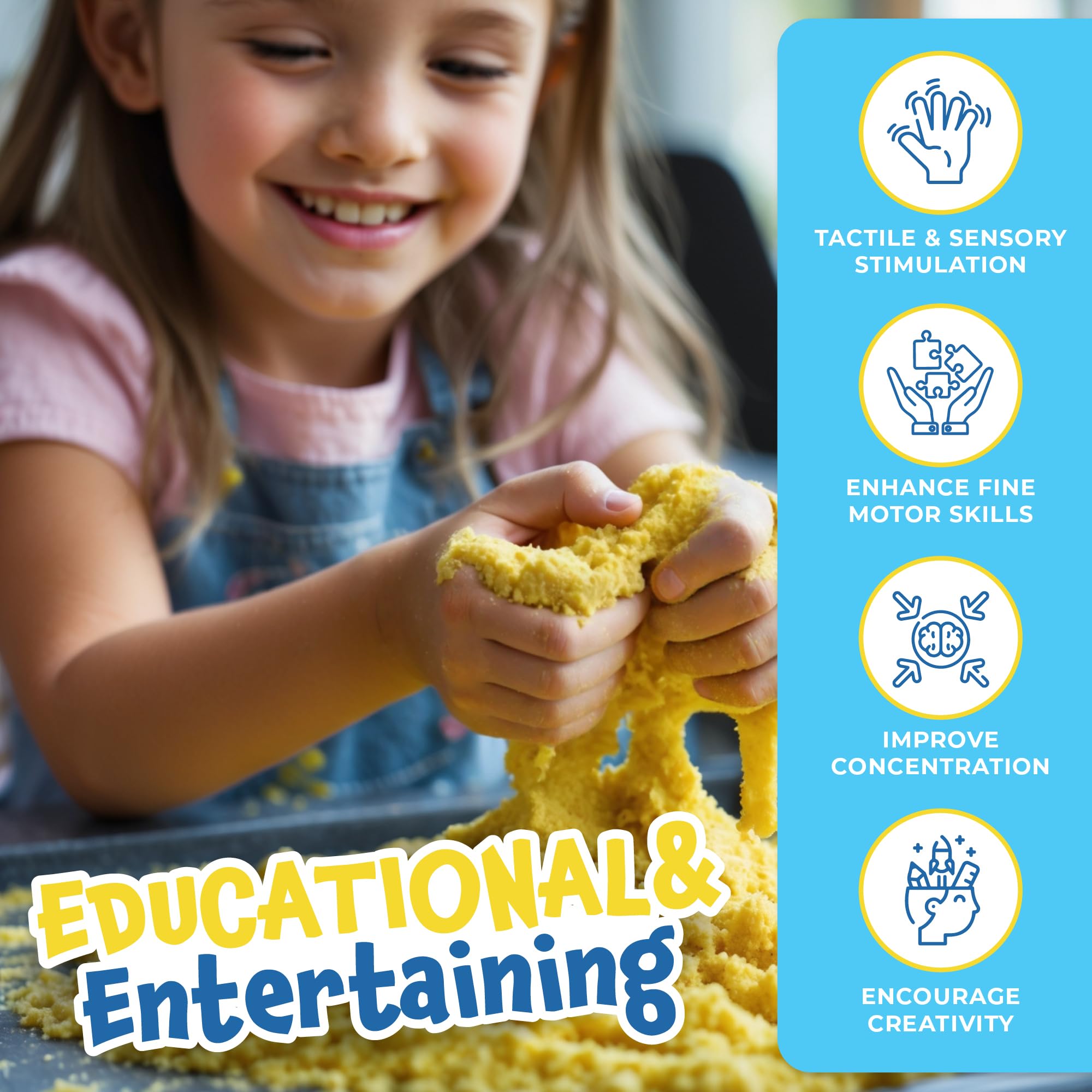 Prime Play Magic Sand supports solo and group play for shared creativity.