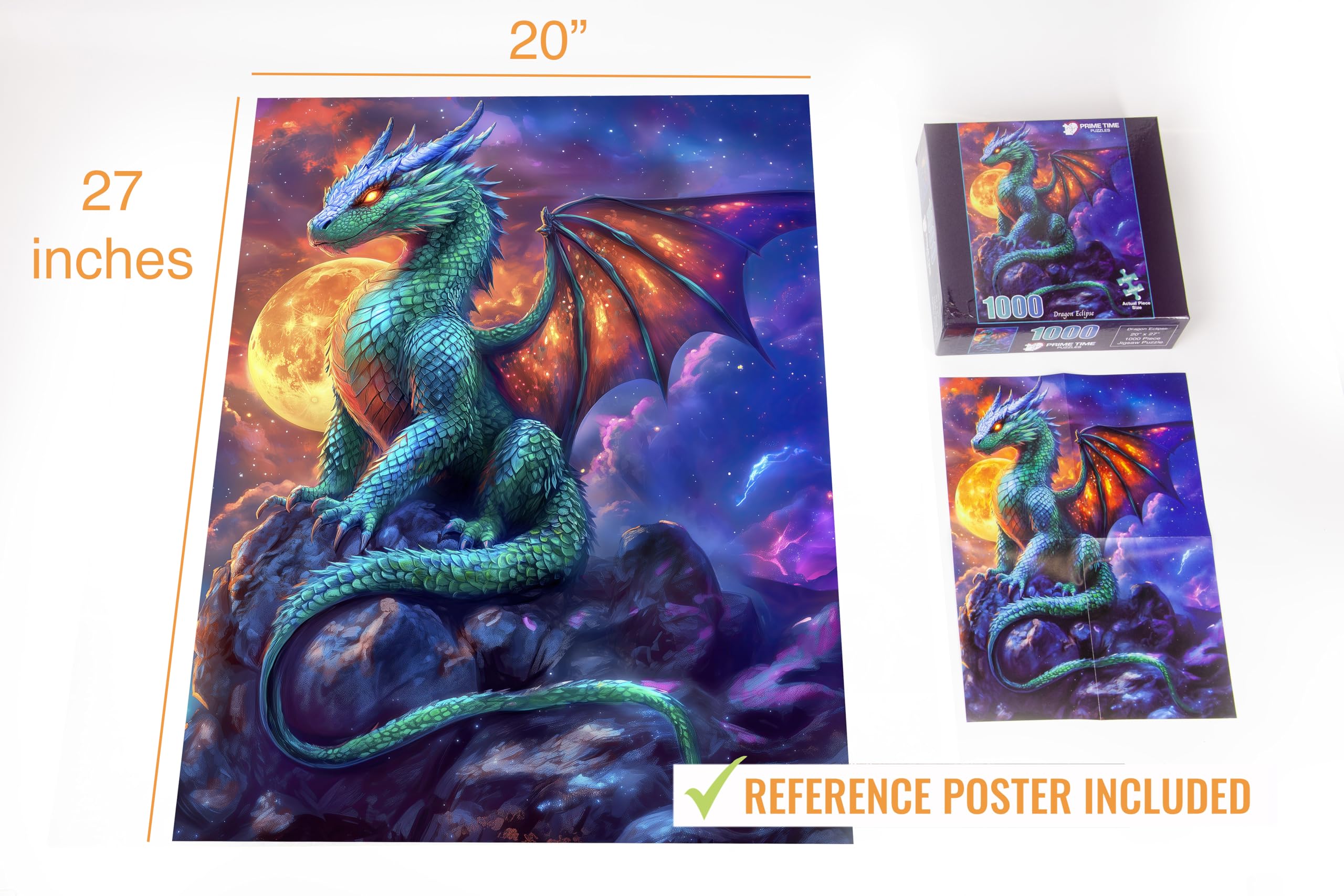 Prime Time Puzzles night sky dragon captures a moody scene under moonlight.
