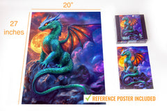 Prime Time Puzzles night sky dragon captures a moody scene under moonlight.