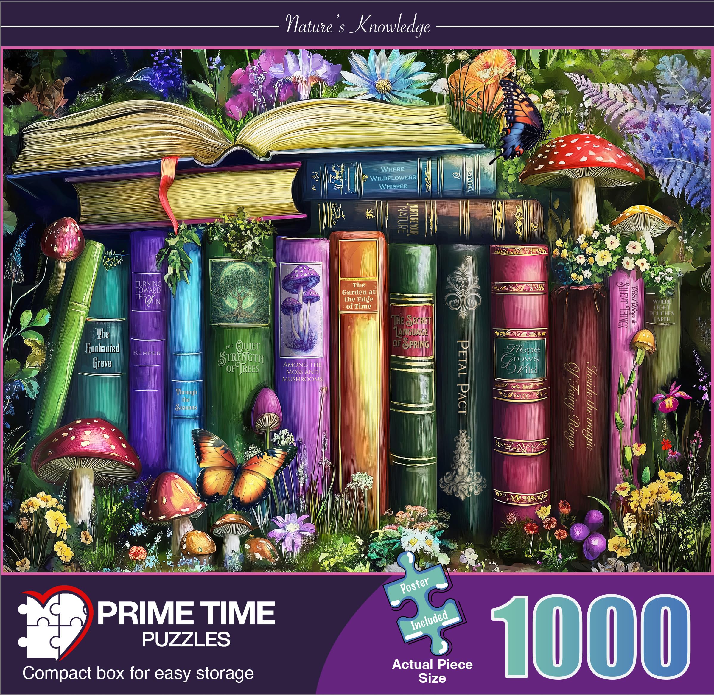 Prime Time Puzzles enchanted forest library butterflies image for imaginative, soothing puzzle play.