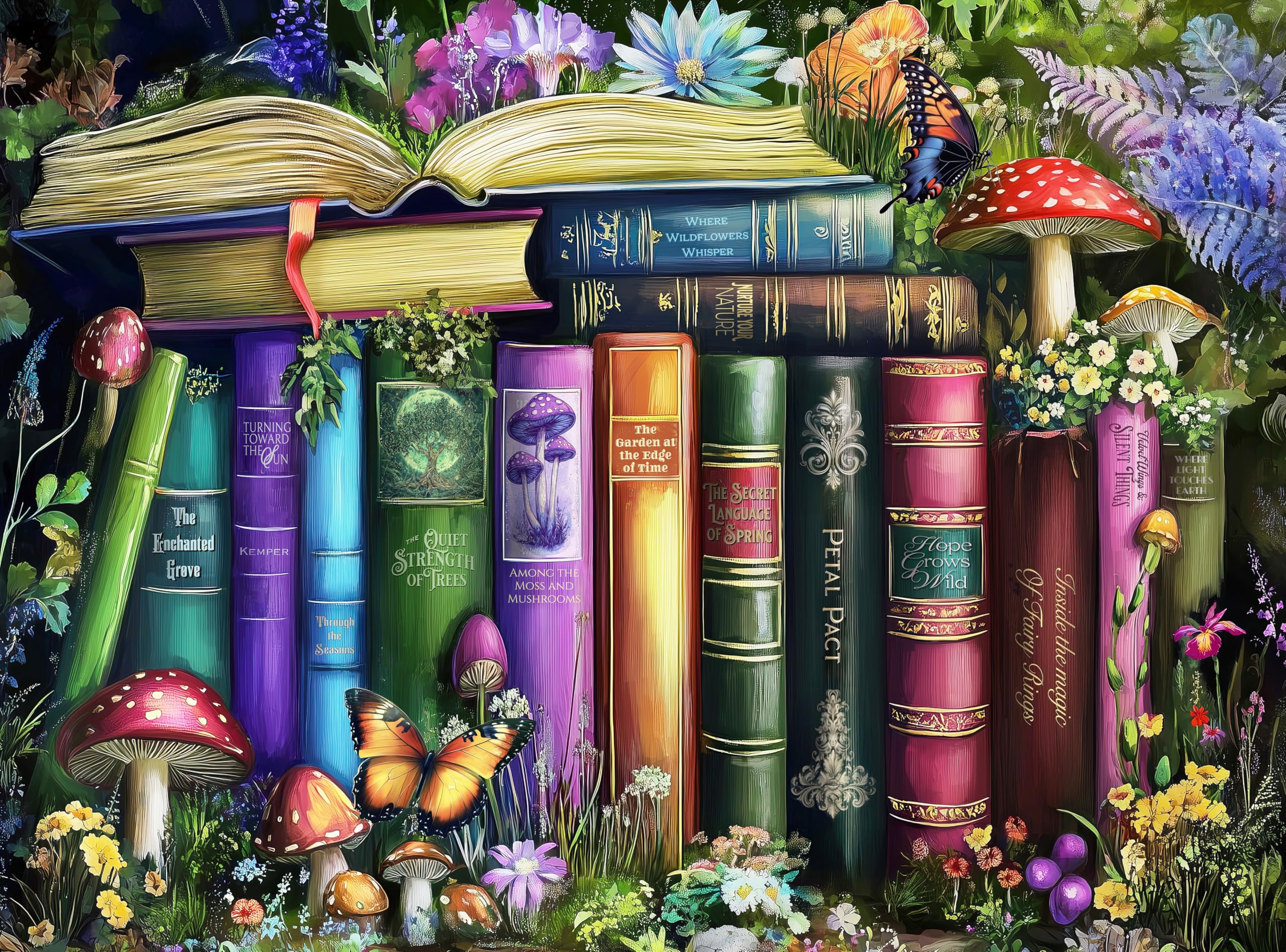 Prime Time Puzzles 1000-piece wildflowers and nature scene for calm, engaging puzzle sessions.